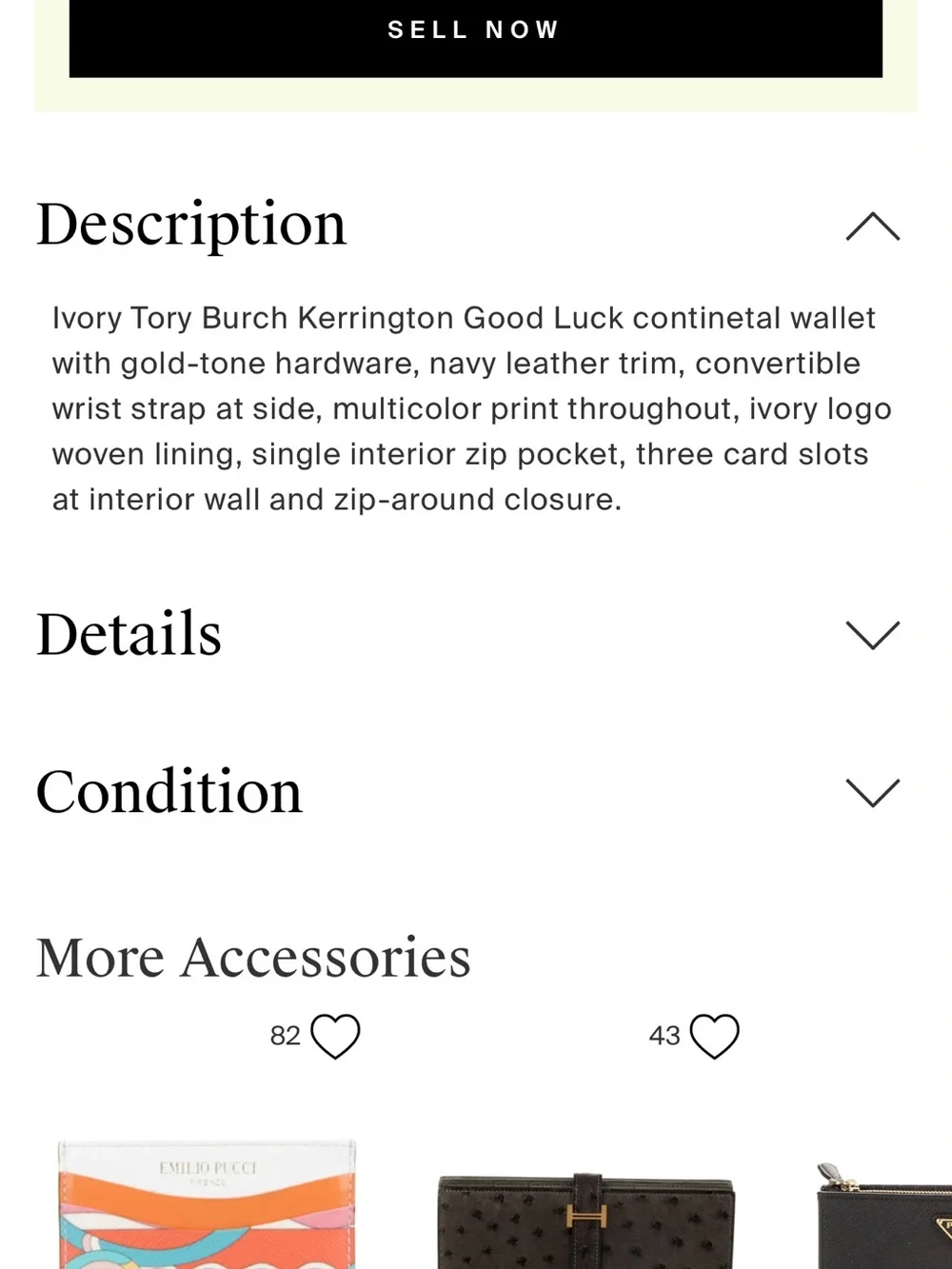 Tory Burch Kerrington Good Luck Wallet